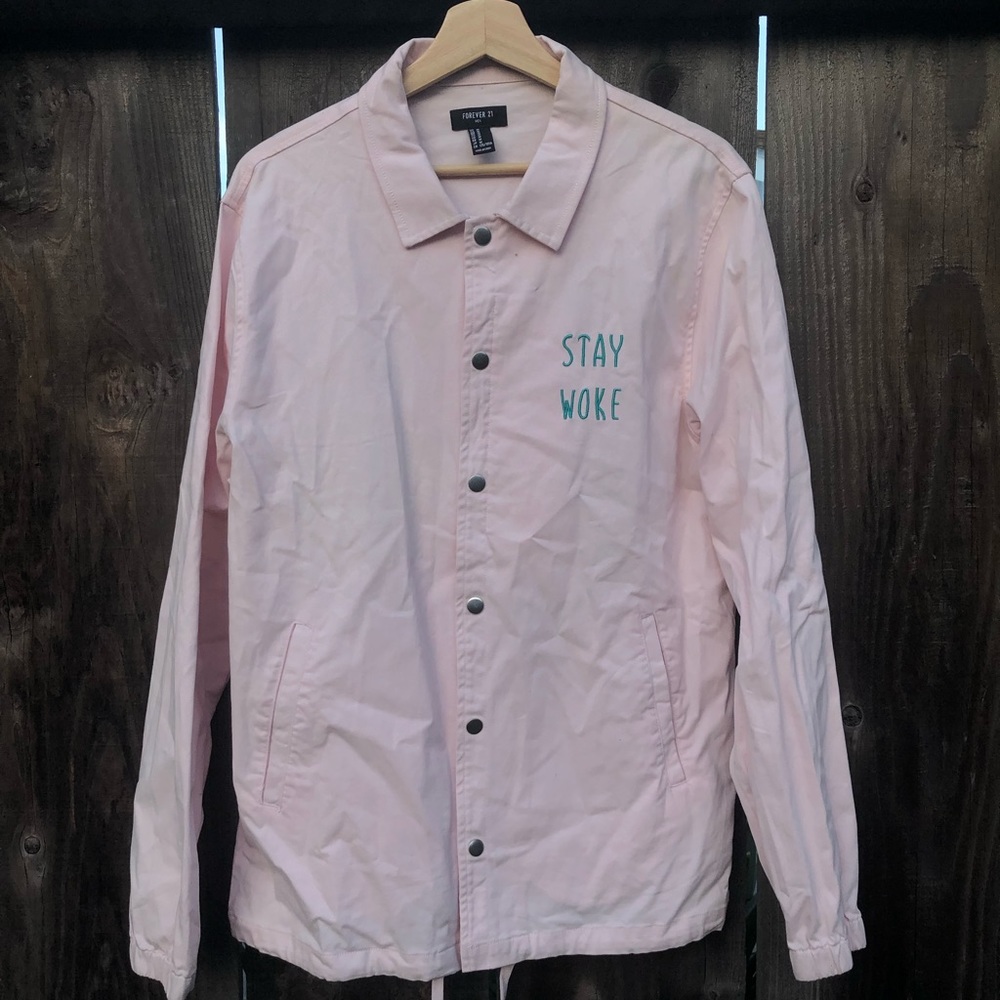 forever 21 stay woke jacket.